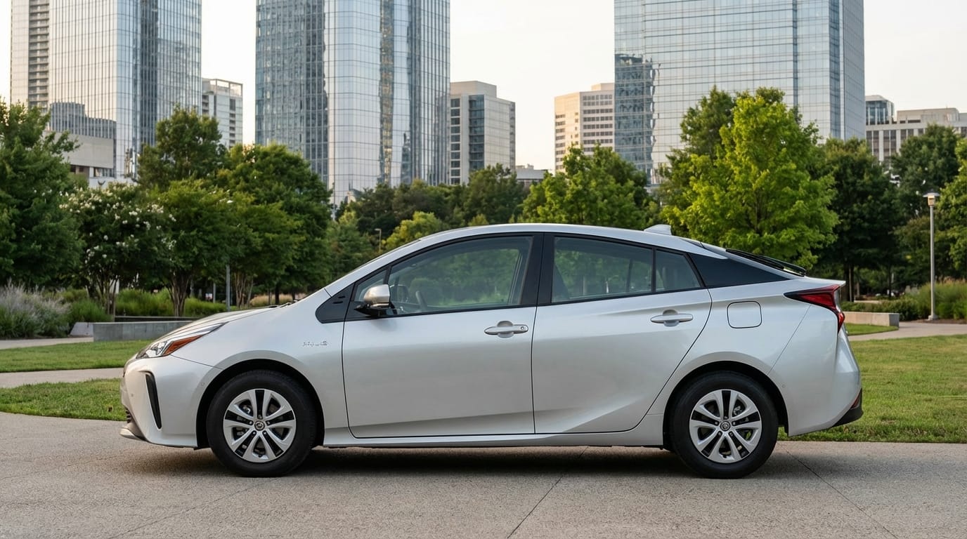 Toyota Prius 2021 - Perfil lateral en entorno urbano