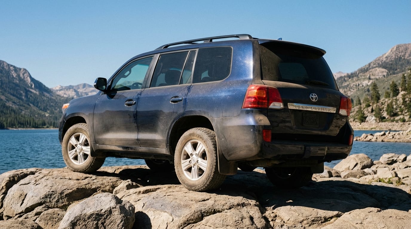 Toyota Land Cruiser 2013 - Vista trasera en terreno rocoso