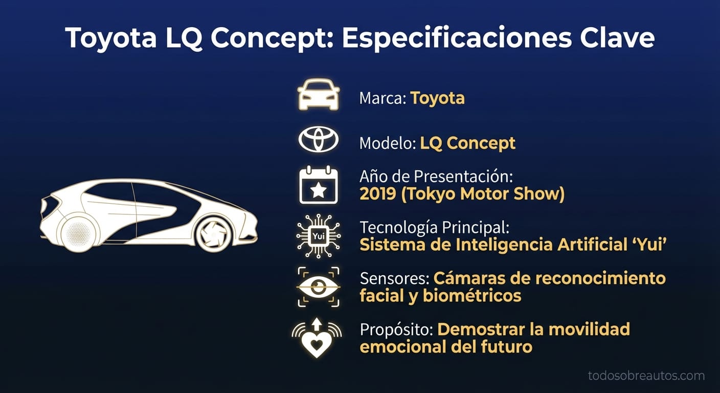 Infografía de especificaciones del Toyota LQ Concept