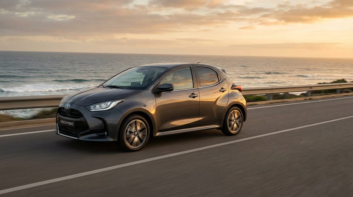 Toyota Yaris HEV 2024 - Vista lateral en carretera costera