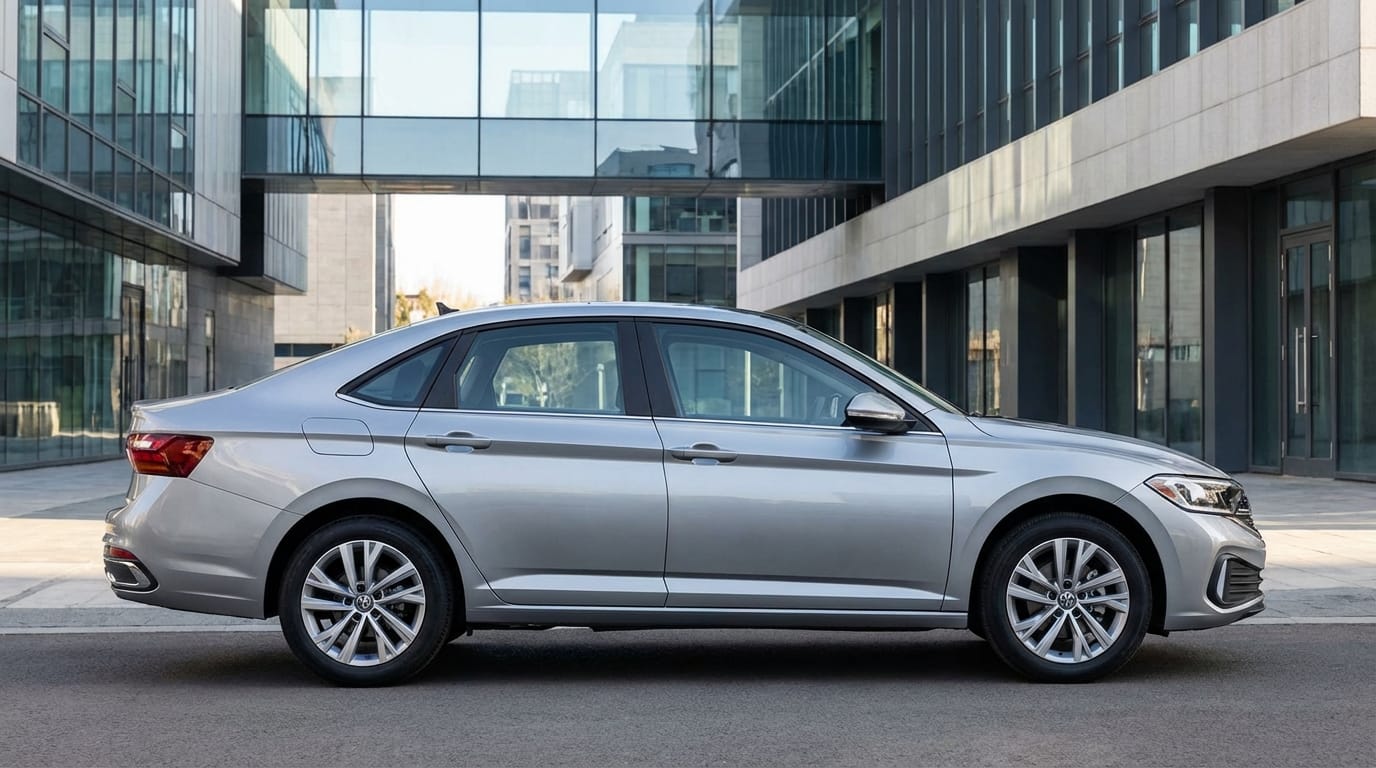Volkswagen Jetta 2025 - Vista lateral mostrando su diseño y aleaciones