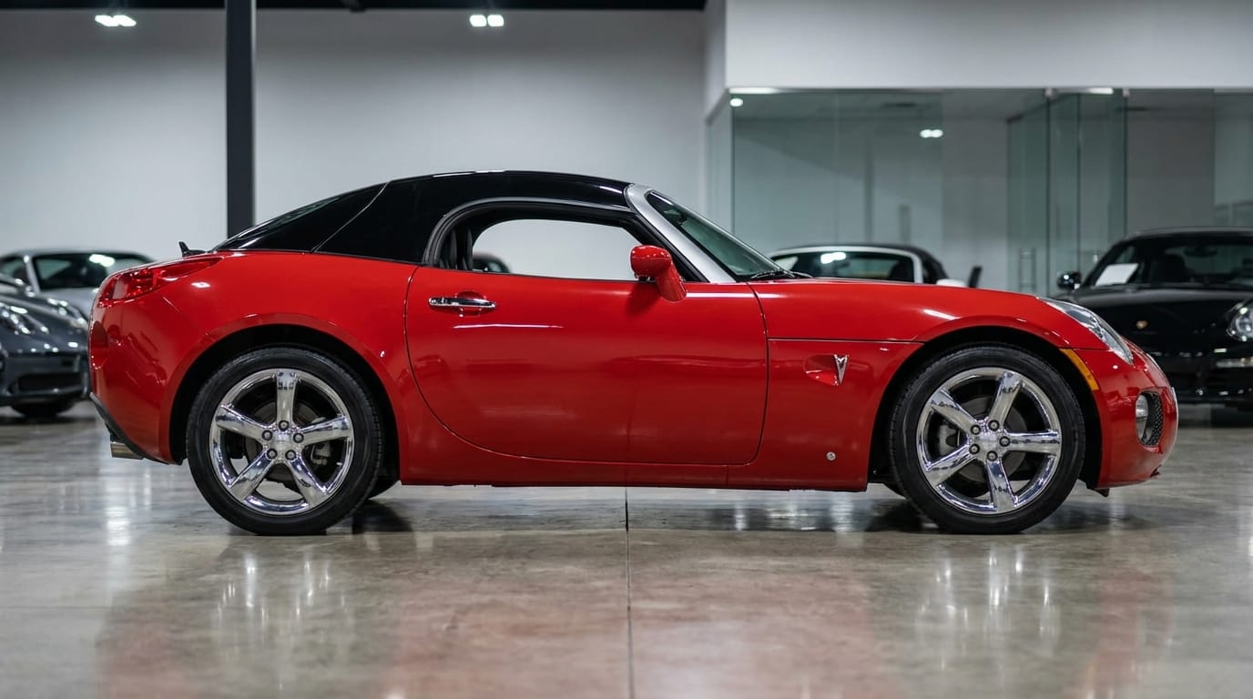 Pontiac Solstice - Perfil lateral mostrando su diseño de roadster