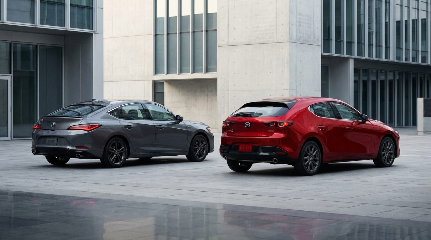 Comparativa de diseño trasero: Acura Integra vs Mazda 3 Hatchback