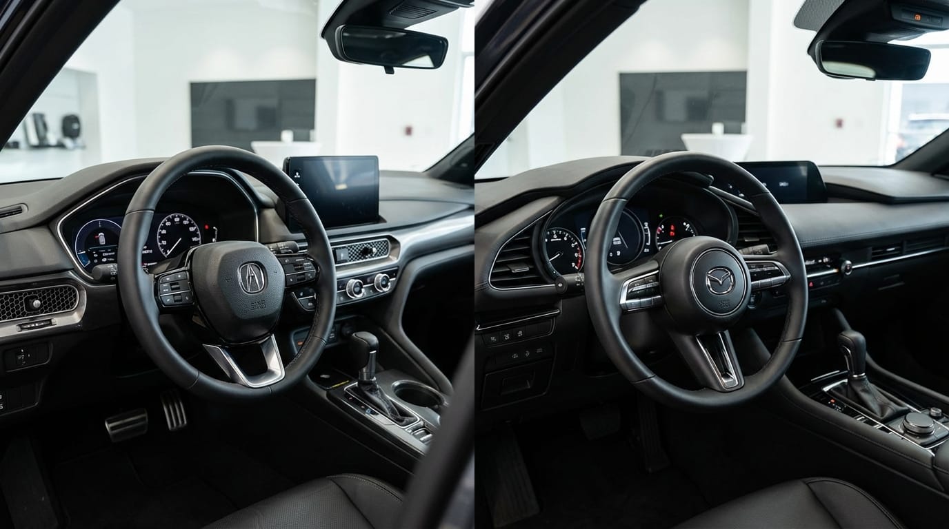 Comparativa de interiores: Acura Integra vs Mazda 3 Hatchback - Tablero y tecnología