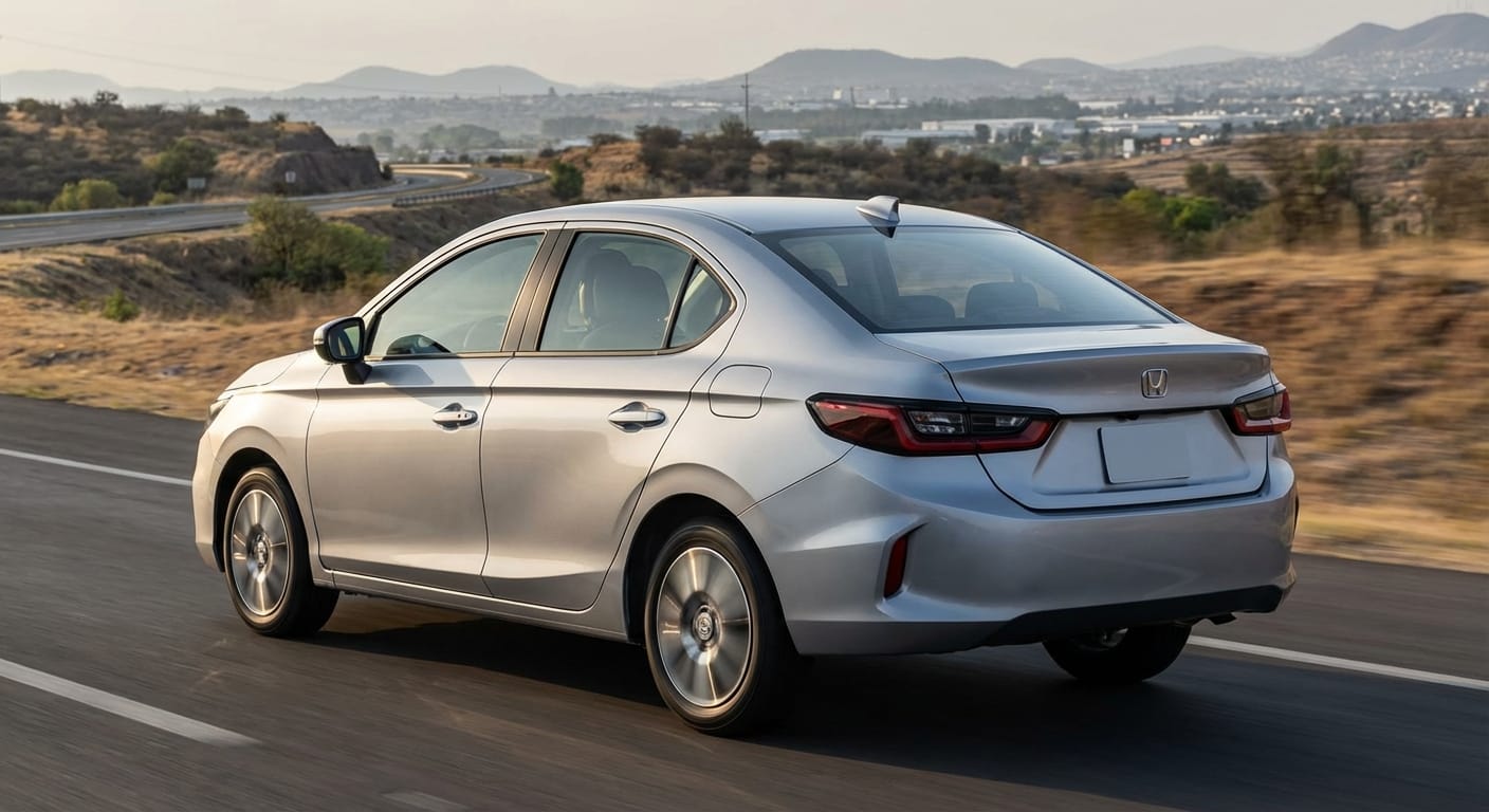 Honda City 2026 versión Touring circulando por carretera en México