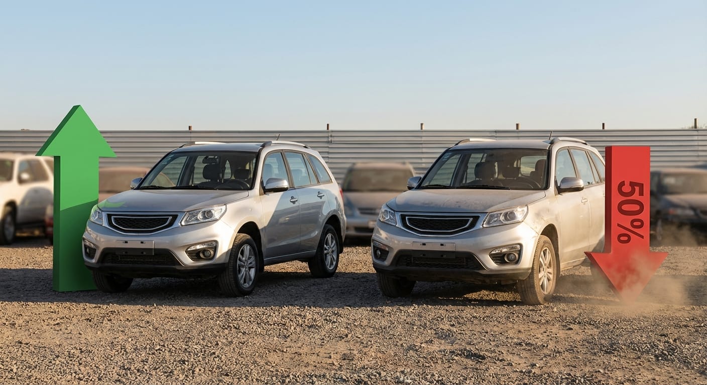 Comparación visual de depreciación entre marcas chinas consolidadas y en riesgo en México