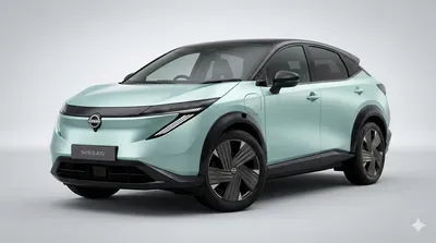 Nissan Ariya 2026 SUV eléctrico color azul vista frontal