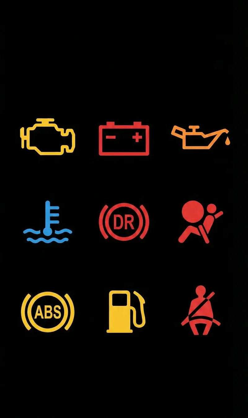 Símbolos del Tablero del Auto