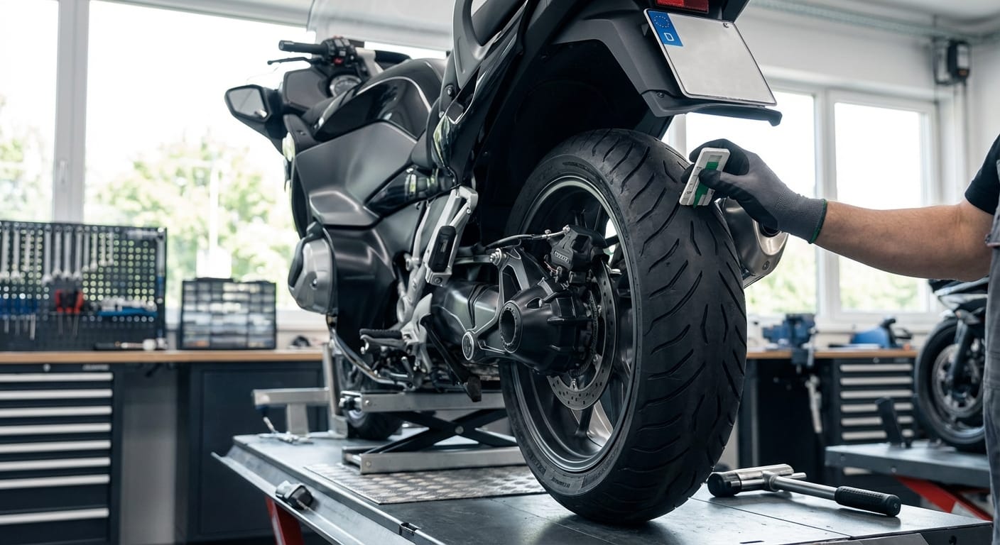 Control de neumáticos en la ITV de moto: medición de profundidad del dibujo y presión