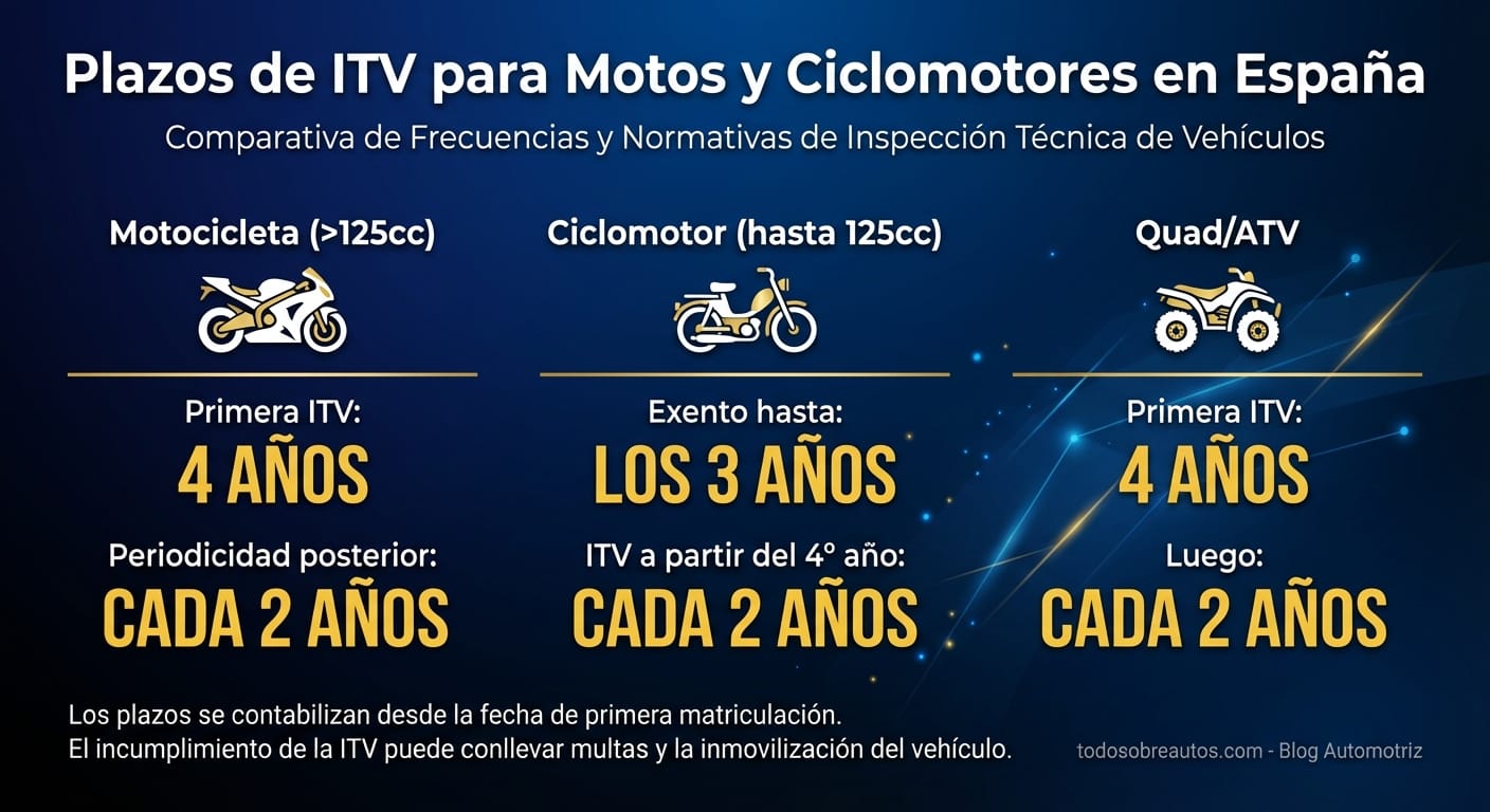 Infografía: Plazos de ITV para Motos y Ciclomotores en España