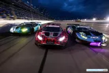 Imagen muestra a 3 Lamborghini IMSA 2025 en una compentencia,  demostrando la destresa y estrategia de los pilotos
