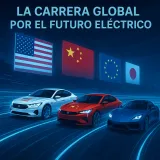 Una competencia futurista donde potencias mundiales exhiben sus autos eléctricos más avanzados en una pista iluminada por tecnología, velocidad e innovación.