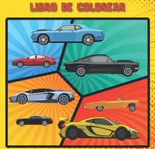 Portada de libro para colorear autos
