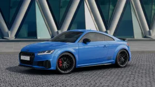 Exterior lateral del Audi TT 2024 color azul