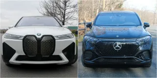 Mercedes-Benz EQS Negro y BMW iX Blanco