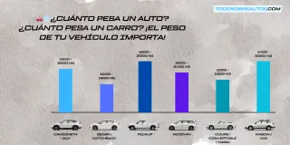 Gráfica con peso de los autos por tipo de auto