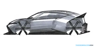 Imagen del Hyundai Concept THREE mostrando su parte trasera con el spoiler 