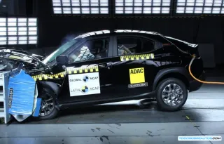 Citroën Basalt en una prueba de choque de Latin NCAP.