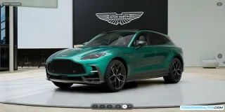 Interior lujoso de un Aston Martin configurado digitalmente