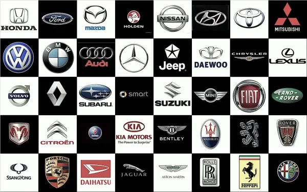 Variedad de logos de marcas de autos