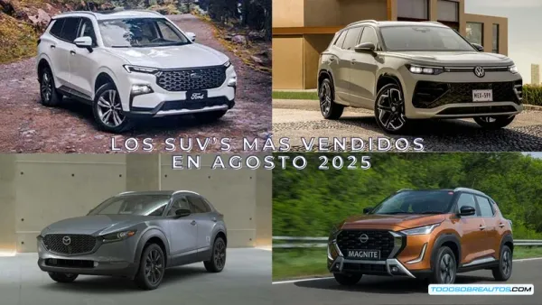 Análisis: Los 10 SUVs más vendidos en agosto 2025 y las claves de su éxito
