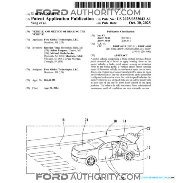 Ford Patenta el Frenado Automático con Puertas Abiertas: ¿El Fin de los Accidentes por Deslizamiento?